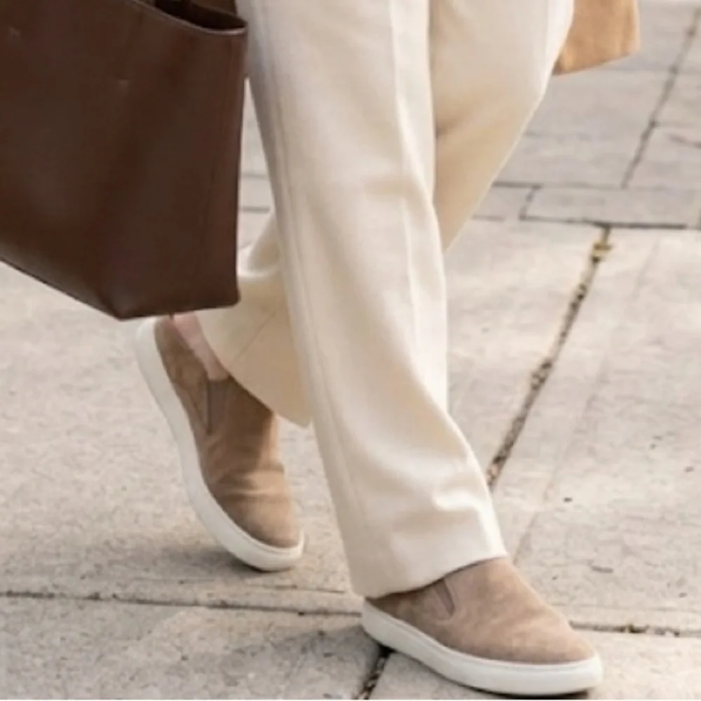 Vince Suede Slip-On Verrill Sneakers - Tan/Taupe - Women’s 6.5